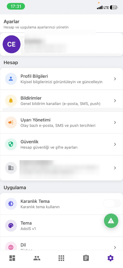 İşletme mobil ayarlar