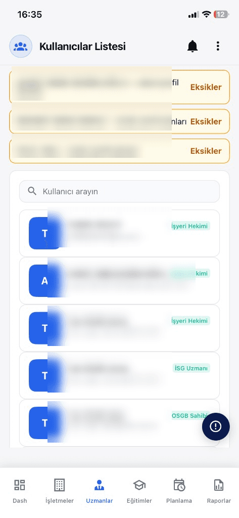 OSGB mobil uzmanlar