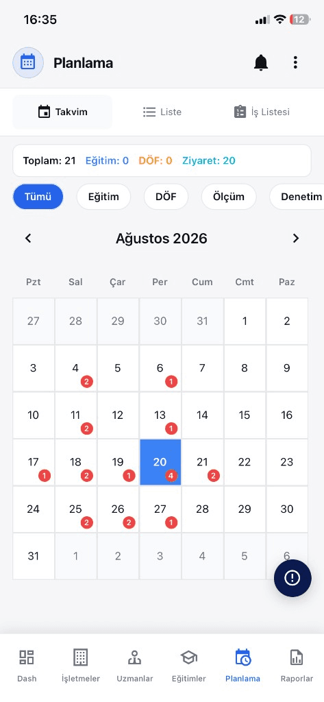 OSGB mobil planlama